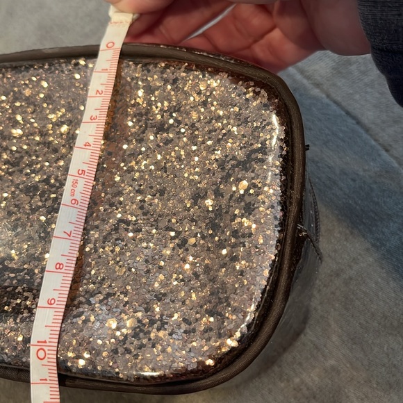 Henri Bendel Vintage Brown Glitter Cosmetics/Accessories Bag New Without Tags - Picture 7 of 9